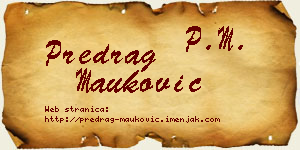 Predrag Mauković vizit kartica